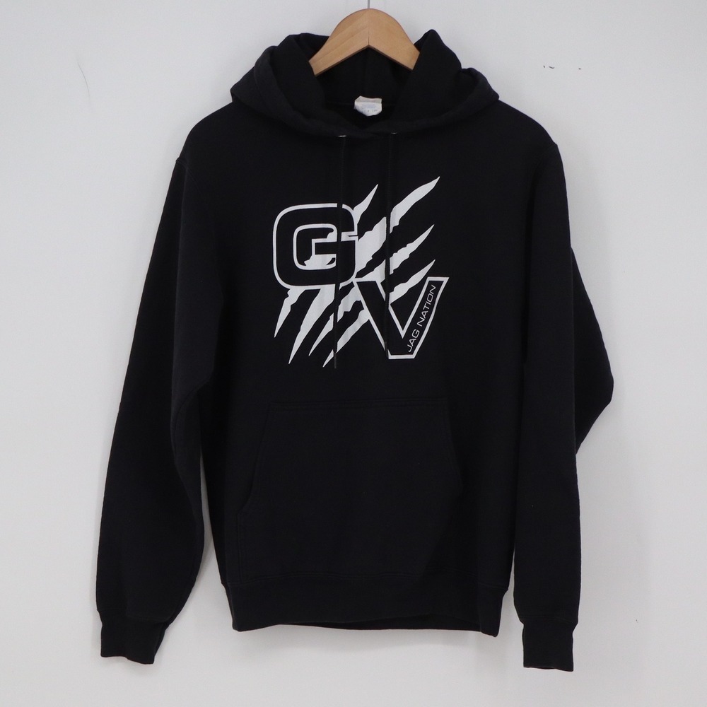 Port & Company Hoodie Mens Small Essential Fleece Black Jag Nation GV Excellent